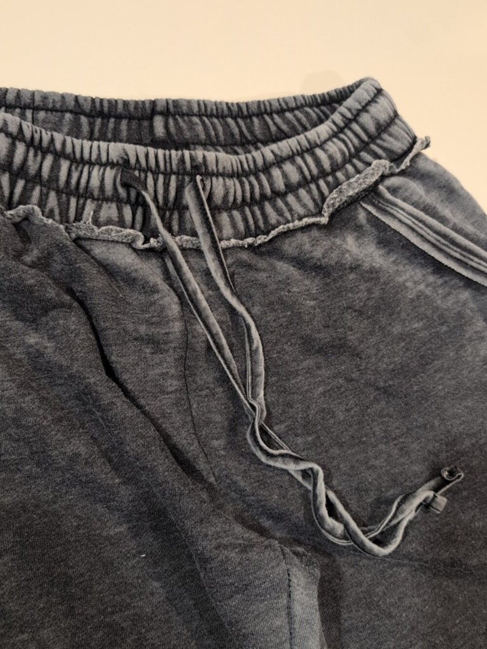 Like An Angel Pants Womens M Straight Leg Faded Sweatpants Solid Pockets - Picture 3 of 9